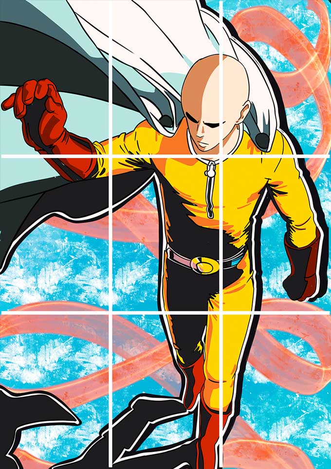 Saitama One Punch Man - Anime Block Kit Posters