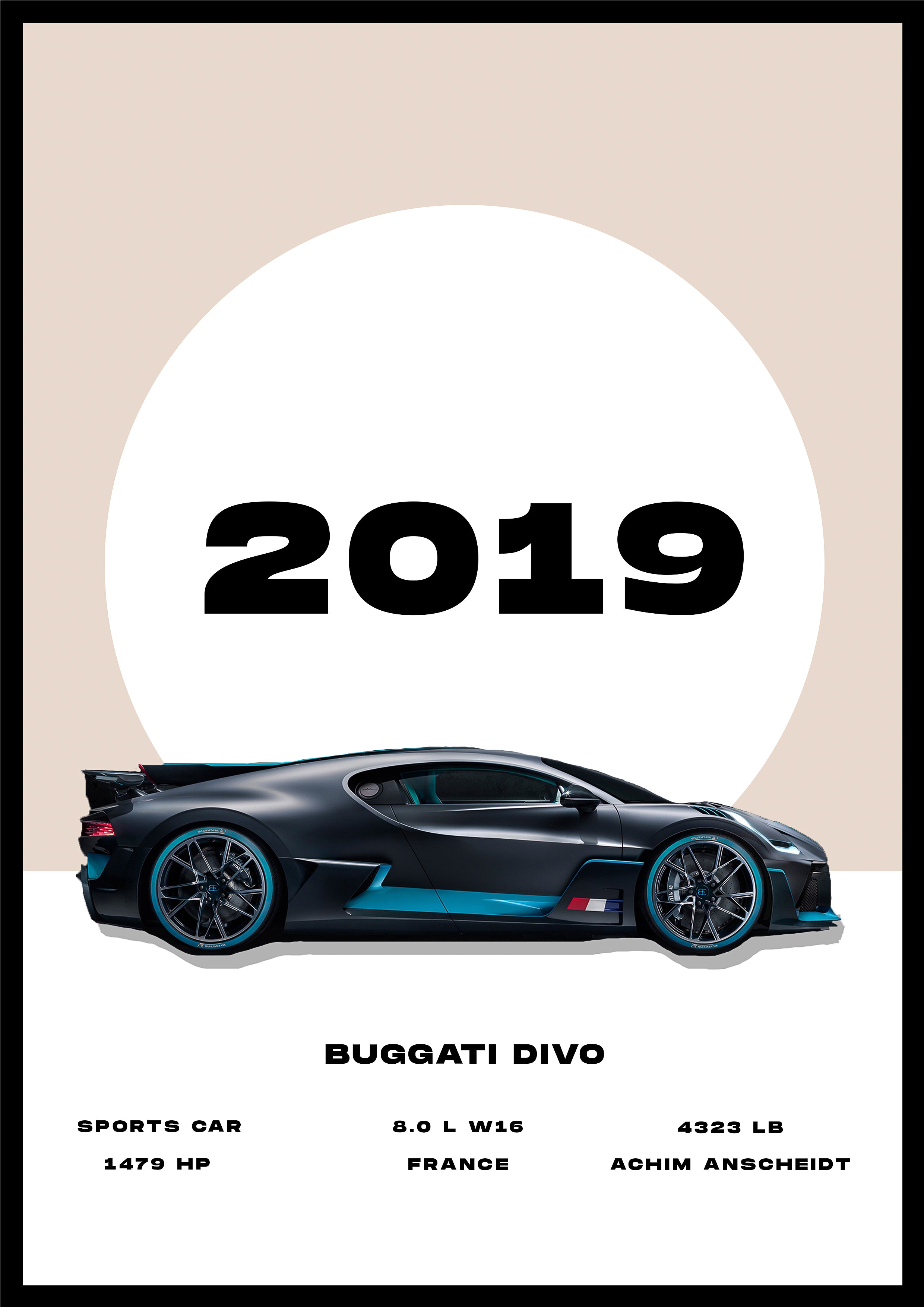 Buggati Divo-4 - Car Poster