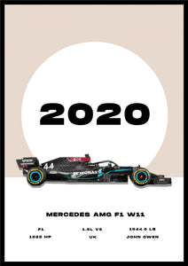 MERCEDES AMG F1 W11 - Car Poster