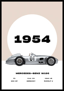 Mercedes Benz- F1 W196 - Car Poster