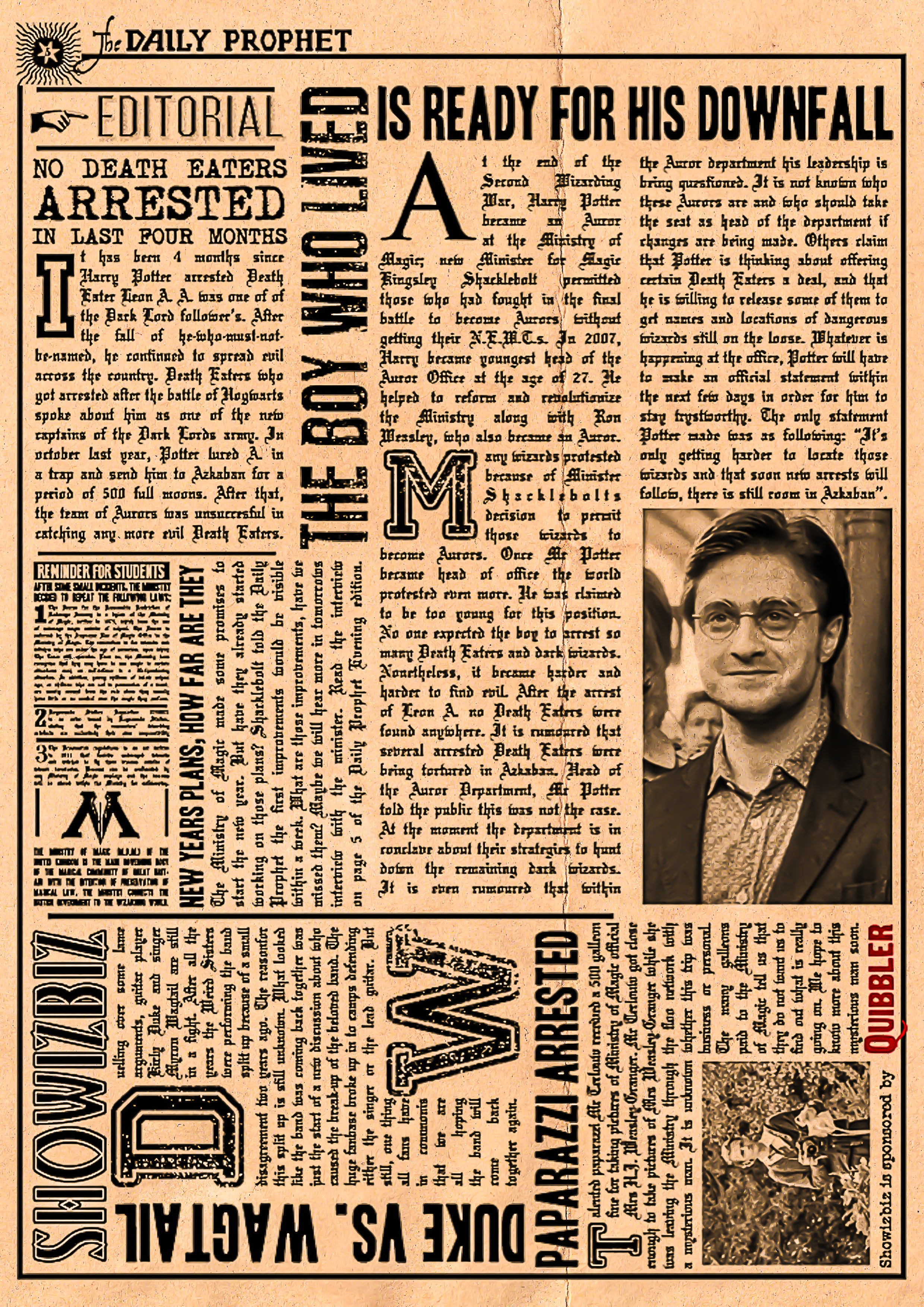 Major Magic Headlines - Harry Potter Poster