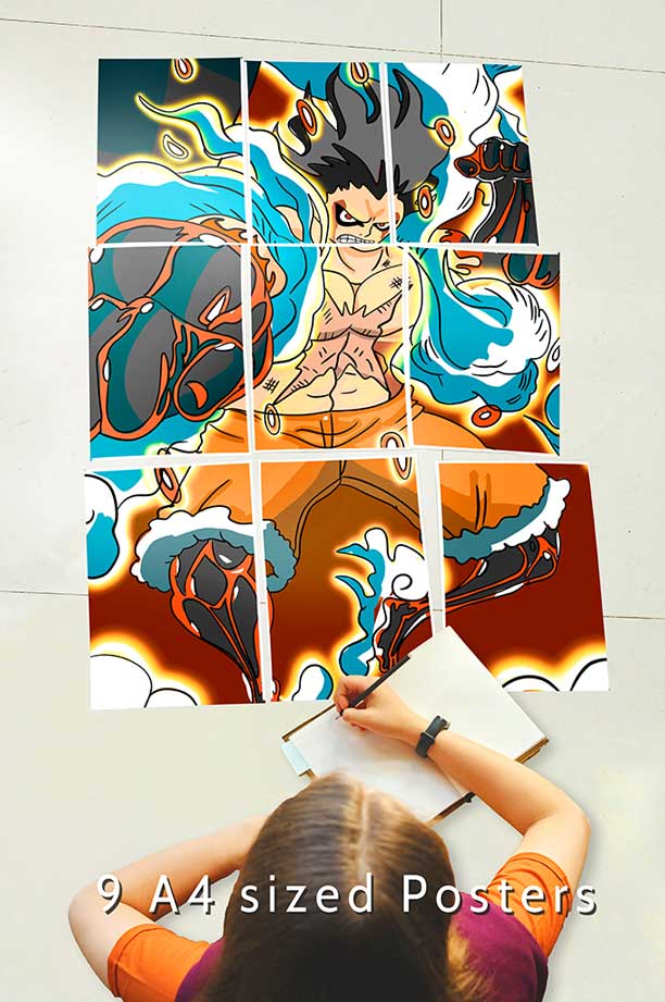 Luffy One Piece- Anime Block Kit Posters