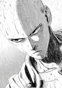 Saitama in the Rain - One Punch Man Poster