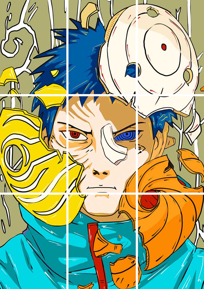 Obito Uchiha Naruto Shippuden- Anime Block Kit Posters