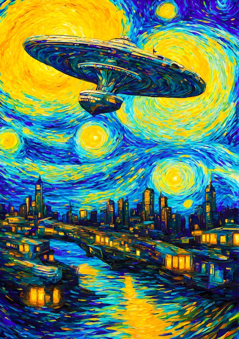 UFO In Starry Night