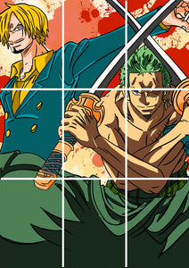 Sanji & Zoro One Piece- Anime Block Kit Posters