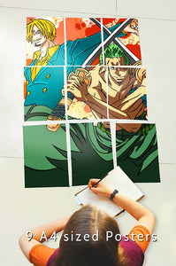 Sanji & Zoro One Piece- Anime Block Kit Posters