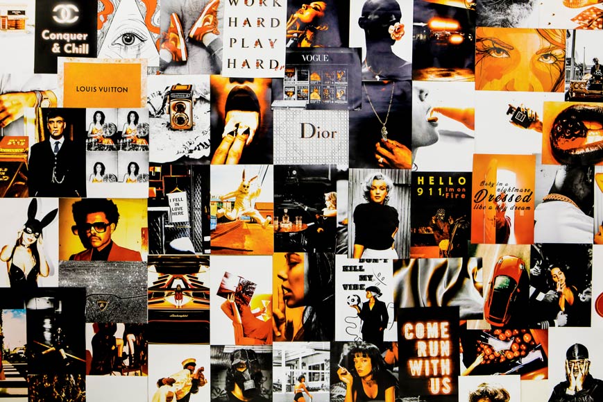 Boujee orange swag posters collage