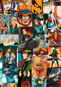 Demon slayer, One Piece, Death note posters collage kit
