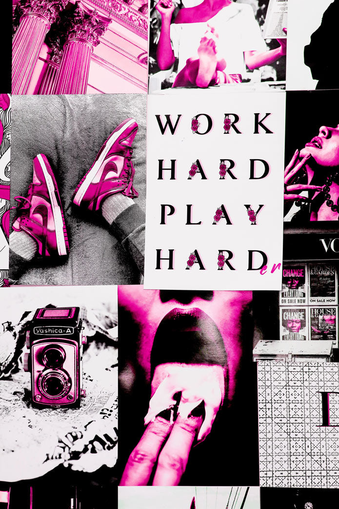 Boujee Hot Pink Collage Kit - set of posters