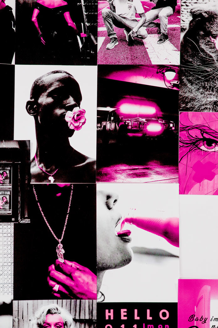 Boujee Hot Pink Collage Kit - set of posters