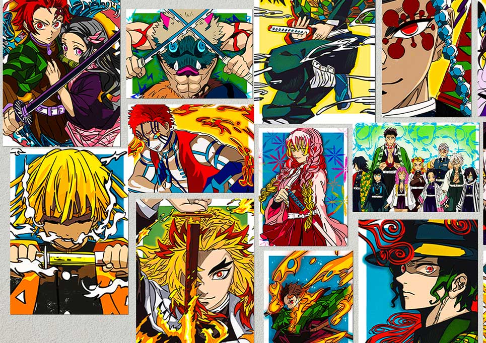 Demon Slayer Anime Posters Collage 
