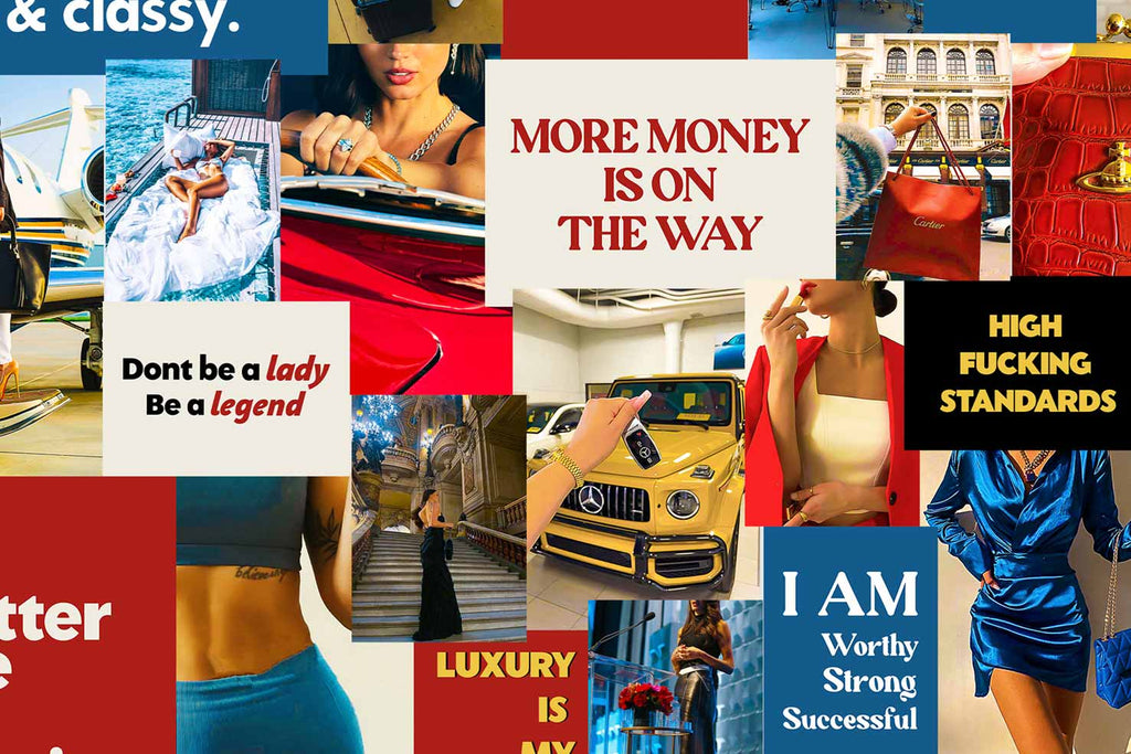 Girl boss aesthetic inspiring vision board collage posters