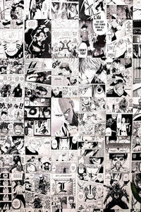 Manga anime collage kit on a wall
