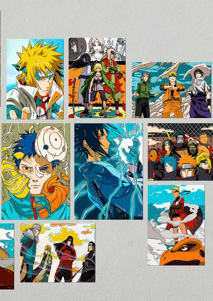 Sasuke, Obito, & Minato anime posters from Naruto Shippuden