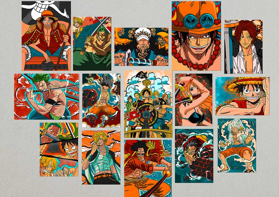 VEENSHI Set of 20 luffy wall poster for room one piece anime poster  manga  wall collage kit  Amazonin Home  Kitchen