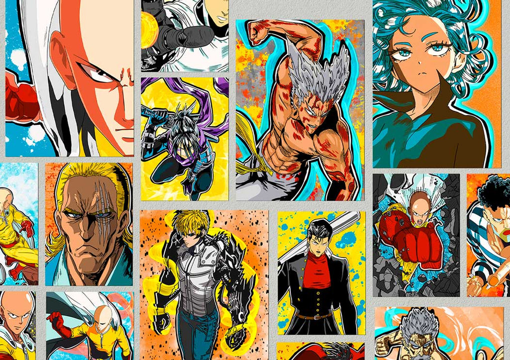 One Punch Man anime posters collage kit