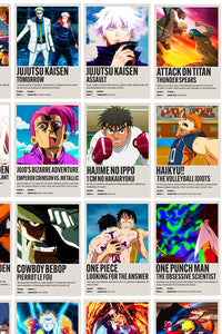 anime polaroid posters of top animes