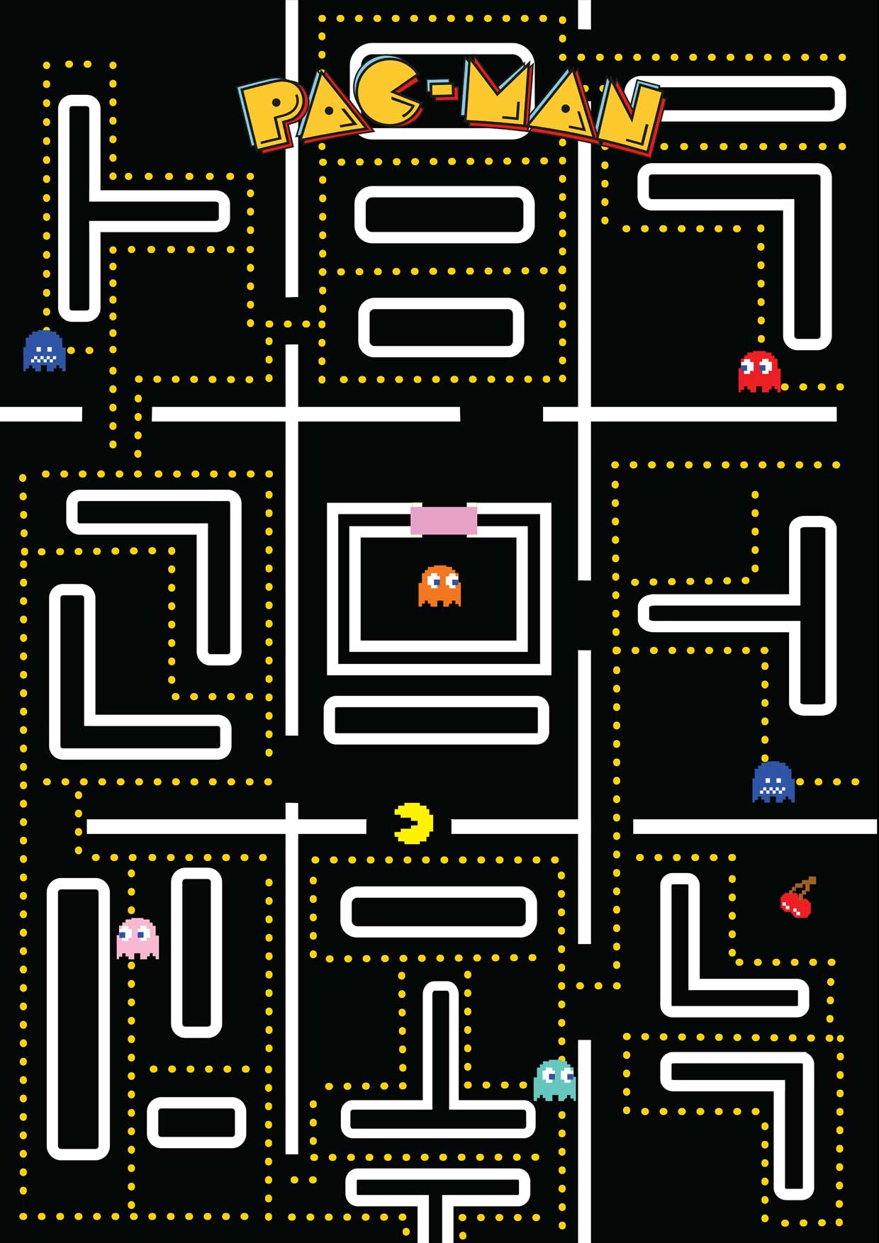 Pac Man Blocky Afiche De Pac Man Poster Colorful Poster Of Are You Ready Press Start